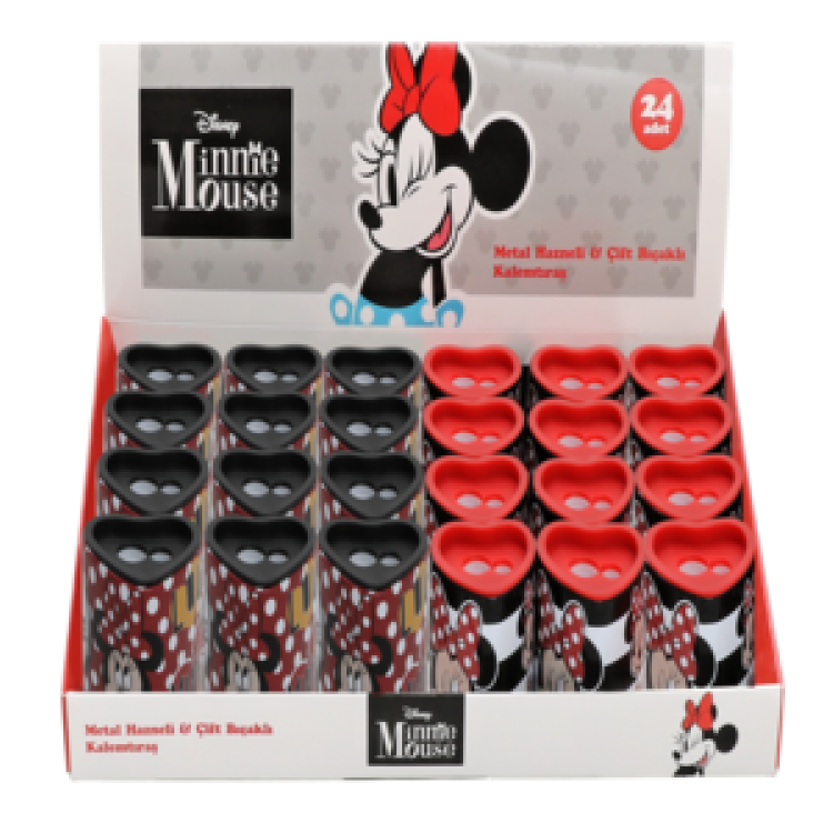 OTTO.40436B MINNIE METAL HAZNELİ ÇİFT BIÇAKLI KALEMTRAŞ ICON 24'LÜ ^ *16