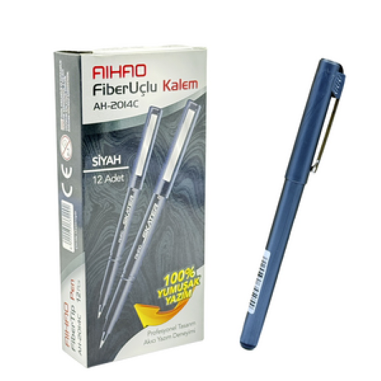 AIHAO AH-2014C FİBER UÇLU SKATER KALEM SİYAH 0,7MM 12'Lİ