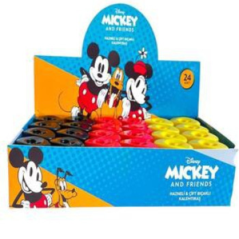 MINNIE&MICKEY HAZNELİ 40570B ÇİFT BIÇAKLI KALEMTIRAŞ 24'LÜ ^ *192 >