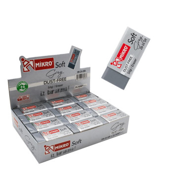 MİKRO 2B-24GR SOFT SİLGİ GRİ 24'LÜ*50 MİKRO 2B-24GR SOFT SİLGİ GRİ 24'LÜ*50