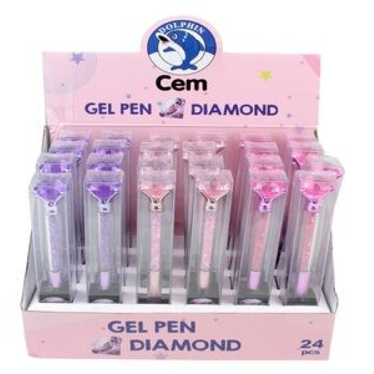 26035010 DOLPHIN GP-3725 TAŞLI JEL KALEM 2 RENK 12Lİ PAKET