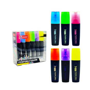 MİKRO MK-605-12 Lİ NEON RENK FOSFORLU KALEM MİKRO MK-605-12 Lİ NEON RENK FOSFORLU KALEM
