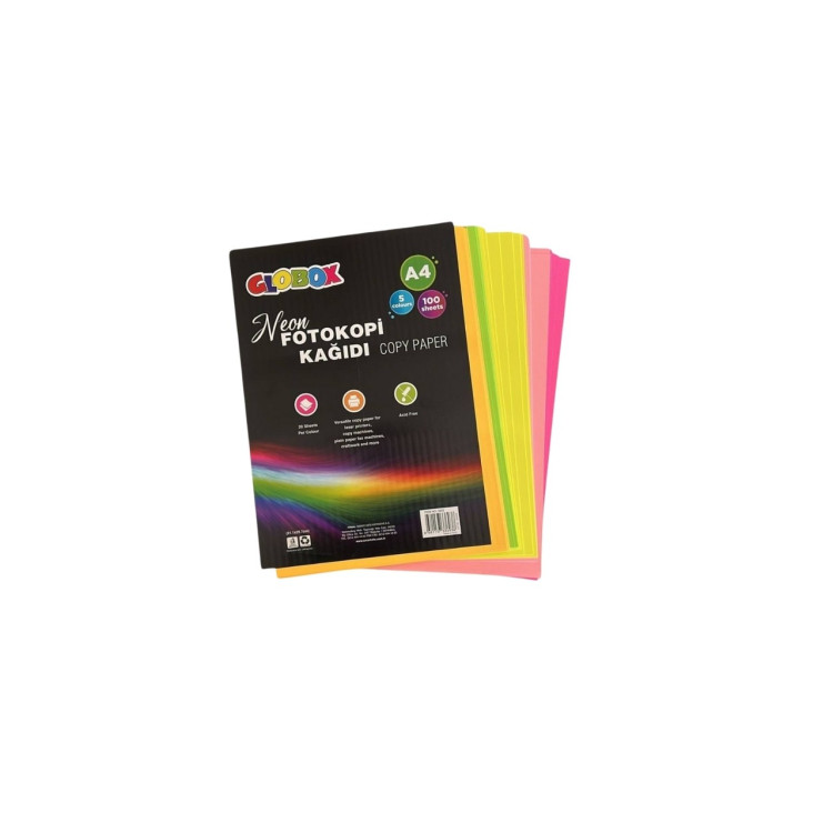 GLOBOX 3693 A4 FOTOKOPİ KAĞIDI NEON 100'LÜ *24