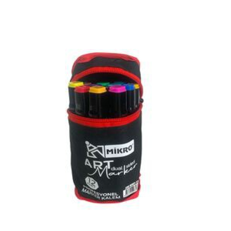MİKRO ZW-8001  ART ÇİFT TARAFLI ÇANTALI  MARKER 12Lİ