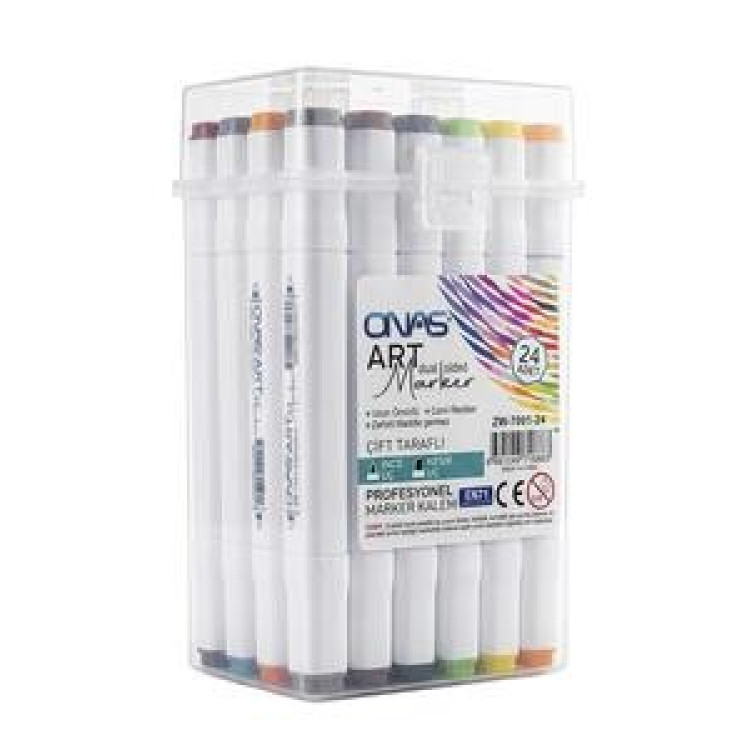 ONAS ZW-7001-24 ÇİFT TARAFI MARKER 24 RENK