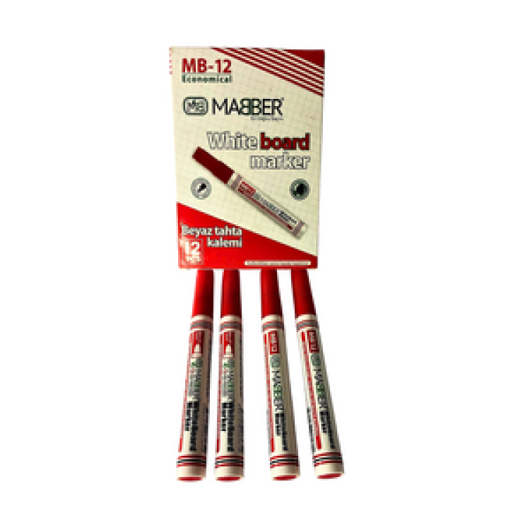 MABER MB-17K EKONOMİK TAHTA KALEMİ 12'Lİ KIRMIZI