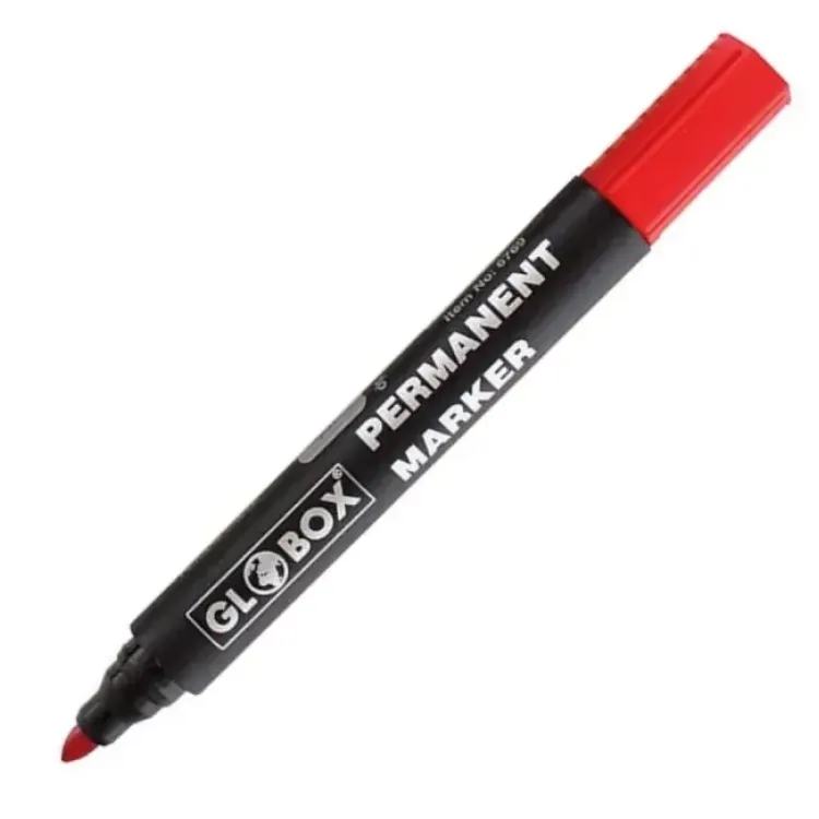 GLOBOX 6769 YUVARLAK UÇ KIRMIZI PERMANENT MARKER 12Lİ