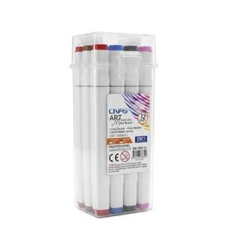 ONAS ZW-7001-12 ÇİFT TARAFLI MARKER 12 RENK