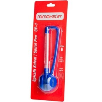 MİMAKS CP-1 SPİRALLİ VEZNE KALEMİ 1.0MM-MAVİ 12'Lİ