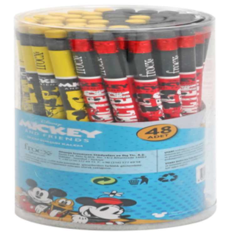 KAMP.OTTO.40840B MINNIE&MICKEY SİLGİLİ KURŞUN KALEM 48'Lİ ^