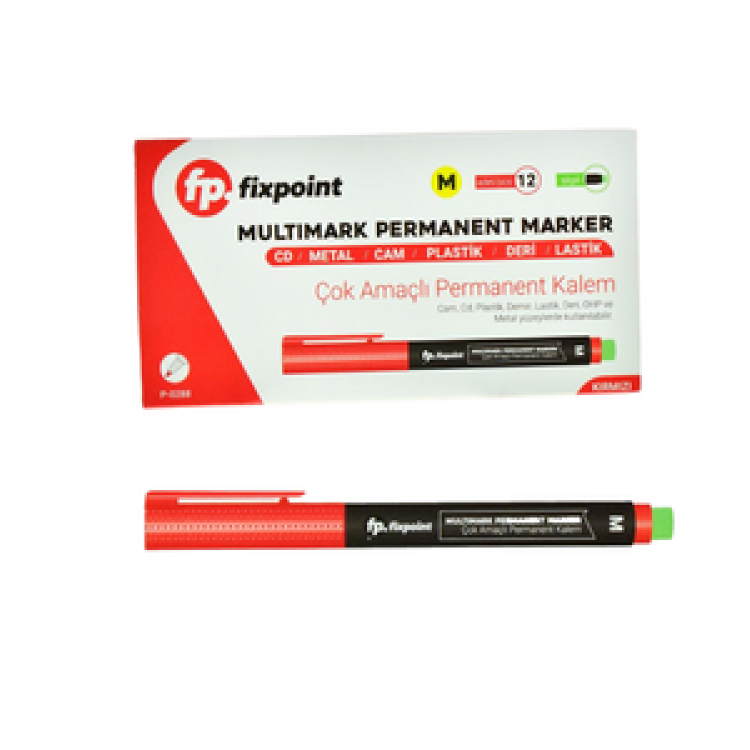FİXPOİNT P-0288 PERMANENT KALEM M KIRMIZI 12'Lİ PAKET*120 >