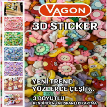 VAGON 3027 YAPIŞKANLI PLASTİK MİNİ AKSESUAR 200'LÜ