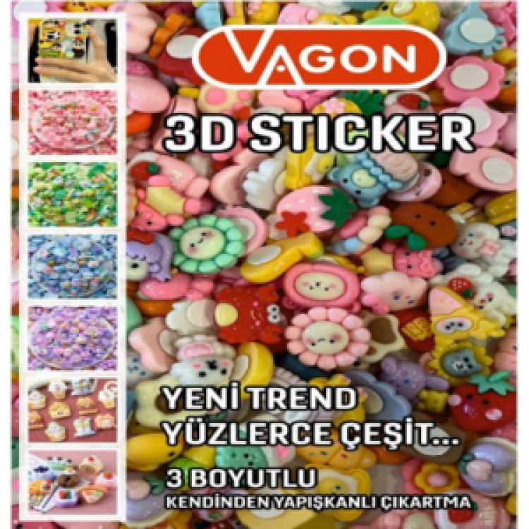 VAGON 3027 YAPIŞKANLI PLASTİK MİNİ AKSESUAR 200LÜ
