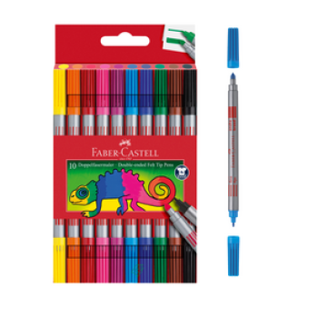 FABER CASTELL ÇİFT TARAFLI KEÇELİ KALEM 10 RENK FABER CASTELL ÇİFT TARAFLI KEÇELİ KALEM 10 RENK