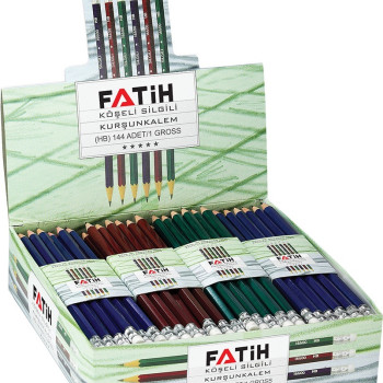 FATİH 16600 KÖŞELİ SİLGİLİ KURŞUN KALEM 144'LÜ *24 FATİH 16600 KÖŞELİ SİLGİLİ KURŞUN KALEM 144'LÜ *24