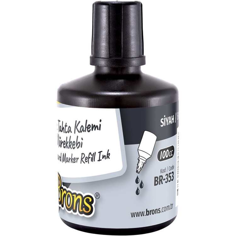 BRONS BR-353 TAHTA KALEMİ MÜREKKEBİ SİYAH 100CC 6LI *24