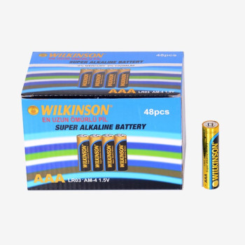 WILKINSON LR03 ALKALİN İNCE PİL 4'LÜ AAA*12 WILKINSON LR03 ALKALİN İNCE PİL 4'LÜ AAA*12