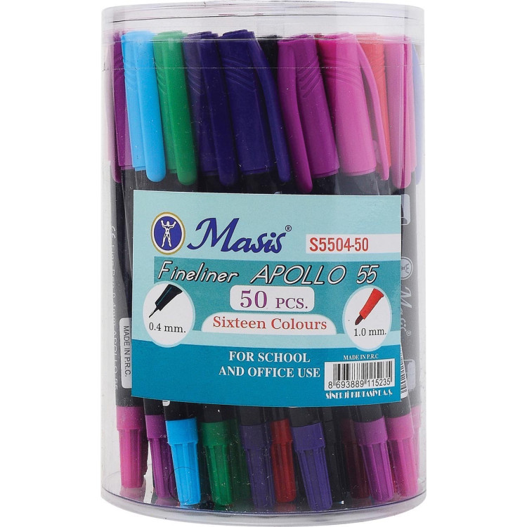 MASİS S5504-50 APOLLO ÇİFT TARAFLI FİNELİNER 50Lİ* 20