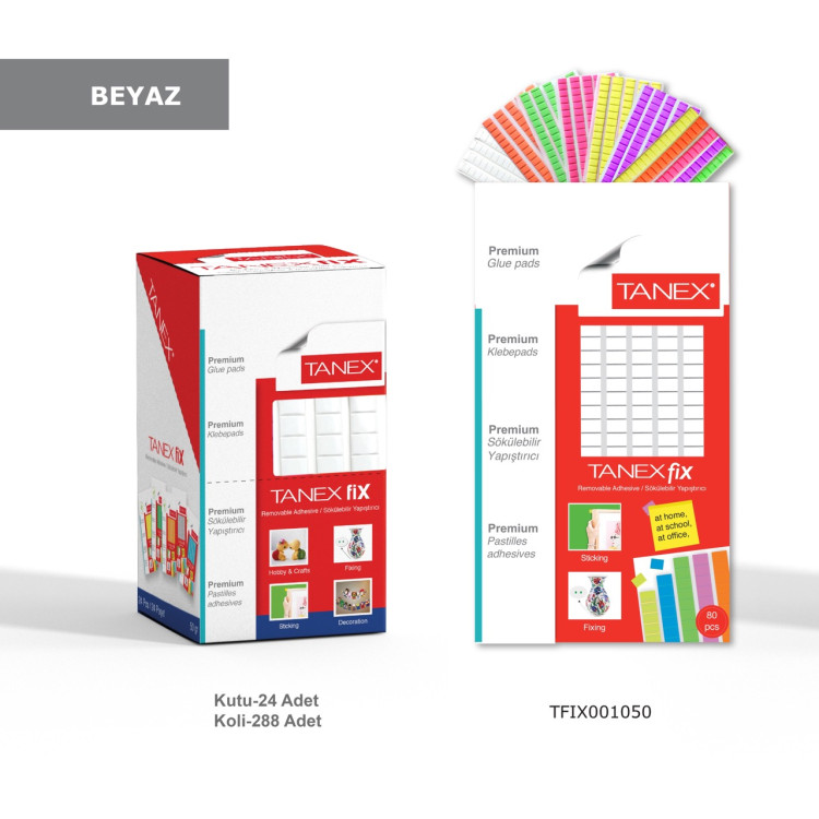 TANEX 1050 FİX YAPIŞTIRICI BEYAZ 24LÜ *12