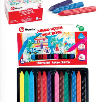 FİXPOİNT P-2138 ÜÇGEN JUMBO 12 RENK MUM BOYA (BOX12) FİXPOİNT P-2138 ÜÇGEN JUMBO 12 RENK MUM BOYA (BOX12)
